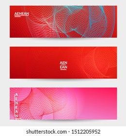 Abstract banner templates with curvy lines on bright gradient. Wavy blended simple background. Minimal modern design for marketing technology