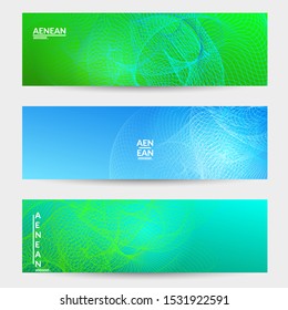Abstract banner templates with curvy lines on bright gradient. Wavy blended simple background. Minimal modern design for marketing technology