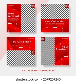 Abstract banner templates with gradient red color for fashion. premium vector