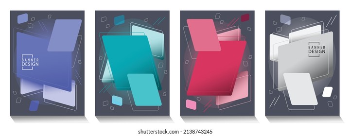 Abstract banner templates. modern geometry. Can be used for business cards, websites, social media covers, banner ads, flyers, invitation cards 6