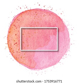 Un tema abstracto de pancarta artístico de fondo acuarela brillante; pincel sobre papel blanco.