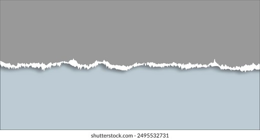 abstract banner with a torn paper design in grey and blue