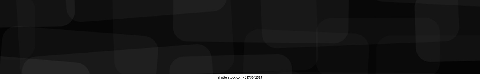 Abstract banner of translucent rectangles with rounded corners in black colors