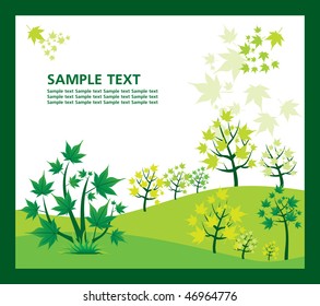 abstract banner with trees