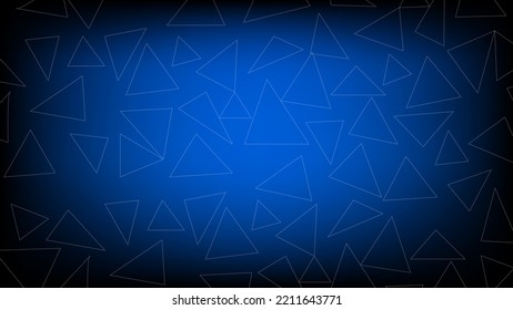 Abstract banner triangle futuristic concept glowing blue on dark background. Vector graphic illustration.