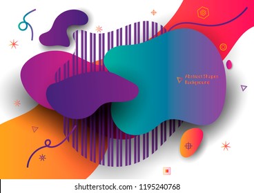 Abstract Banner with Ultra color gradient shape isolated on white background.  Unique abstract graphic elements. Minimal modern style composition. EPS10 vector illustration.