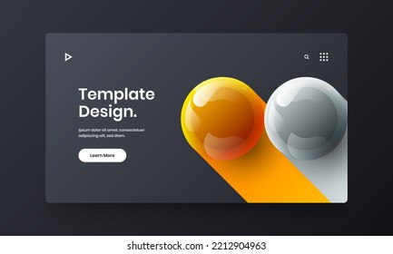 Abstract banner vector design illustration. Creative 3D balls site screen concept.