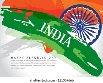 Abstract Banner with vector Indian flag in Grunge design or cover design, Eps 10