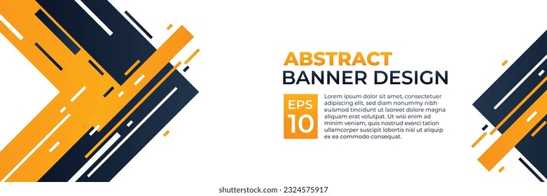 Abstract banner vector, modern background horizontal with dynamic yellow shape color for technology and sports theme