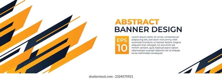 Abstracto vector de banner, fondo moderno horizontal con color de forma amarillo dinámico para tecnología y tema deportivo