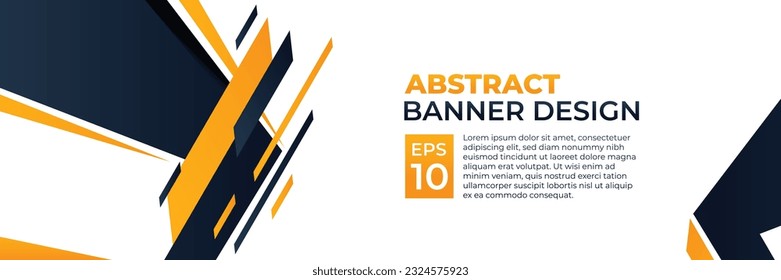 Abstract banner vector, modern background horizontal with dynamic yellow shape color for technology and sports theme