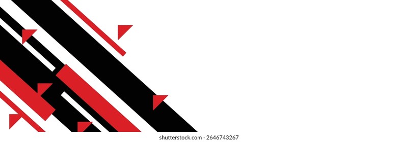 Abstract banner vector, modern background horizontal with geometric red white and black color for technology and sports theme illustration eps10