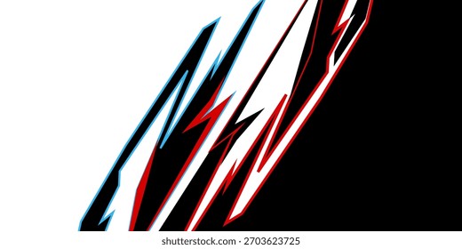 Abstract banner vector, modern background horizontal with geometric red white and black color for technology and sports theme
