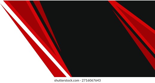 Vector Abstractas del Anuncio, fondo moderno Horizontal con el color rojo blanco y negro geométrico para la tecnología y el tema deportivo