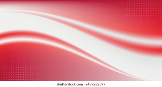 Abstract banner vector, red and white horizontal background, digital media banner with empty space