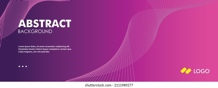 Abstract banner vector template. Minimal background with wavy lines for facebook cover