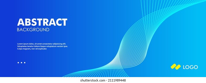 Abstract banner vector template. Minimal background with wavy lines for facebook cover