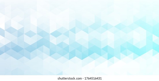 Abstract banner web geometric hexagon pattern blue background with space for your text. Vector illustration
