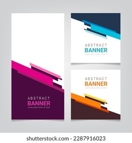 Abstract banner web and social media design template. Vertical or story social media template. Social media feed