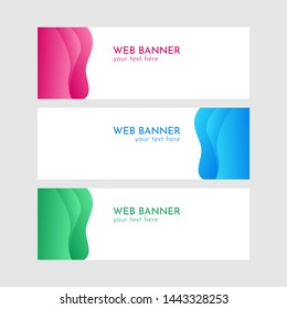 Abstract banner web template. Banner template with Magenta, Blue and Green liquid style.