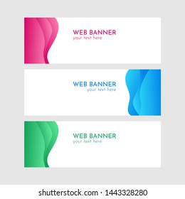 Abstract banner web template. Banner template with Magenta, Blue and Green liquid style.