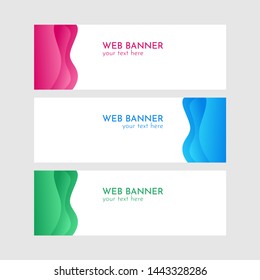 Abstract banner web template. Banner template with Magenta, Blue and Green liquid style.