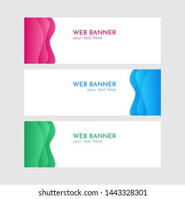 Abstract banner web template. Banner template with Magenta, Blue and Green liquid style.