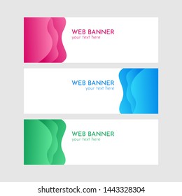 Abstract banner web template. Banner template with Magenta, Blue and Green liquid style.