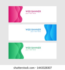 Abstract banner web template. Banner template with Magenta, Blue and Green liquid style.