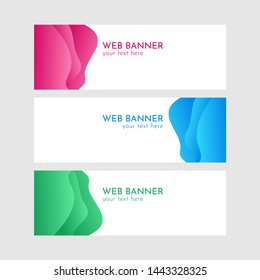 Abstract banner web template. Banner template with Magenta, Blue and Green liquid style.