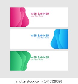 Abstract banner web template. Banner template with Magenta, Blue and Green liquid style.