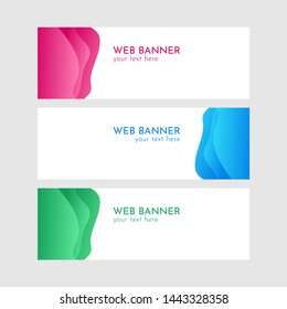 Abstract banner web template. Banner template with Magenta, Blue and Green liquid style.