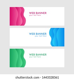 Abstract banner web template. Banner template with Magenta, Blue and Green liquid style.