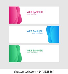 Abstract banner web template. Banner template with Magenta, Blue and Green liquid style.