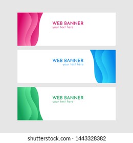 Abstract banner web template. Banner template with Magenta, Blue and Green liquid style.