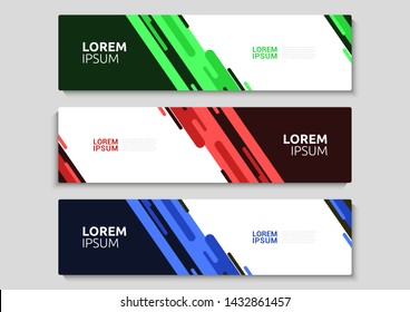 Abstract banner web template Modern vector design. Set of 3.