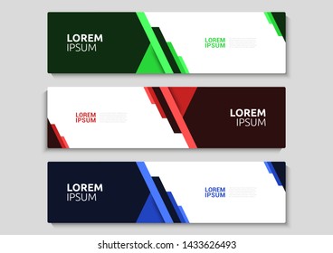 Abstract banner web template Modern vector design. Set of 3.