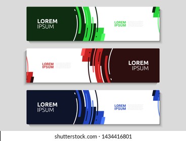 Abstract banner web template Modern vector design. Set of 3.