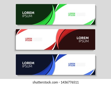 Abstract banner web template Modern vector design. Set of 3.
