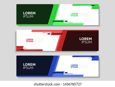 Abstract banner web template Modern vector design. Set of 3.