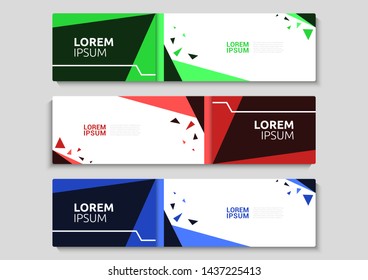 Abstract banner web template Modern vector design. Set of 3.