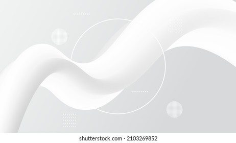 Abstract Banner White And Grey Liquid Flow Modern Fluid Background. Shapes For Cover Poster, Template Landing Page,coverbook. Vector Art Illustration