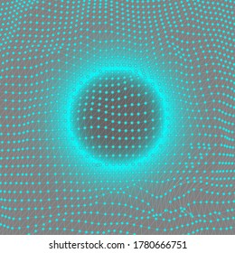 Abstract banner with a wireframe landscape design