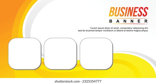 Abstract banner yellow color design for business promotion. wavy simple background