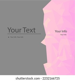 Abstract Banner For Your Business Background Polygonal Bright Pink And Grey Colors Triangle Broken Glasses Glamour Style Vector Design