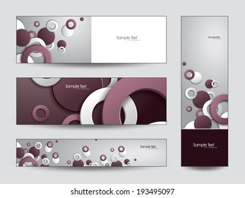Abstract Banners with 3D Paper Circles and Rings.