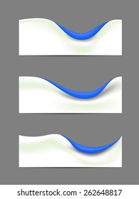 Abstract Banners with Blue Waves