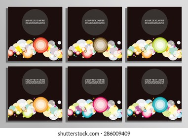 Abstract banners with colorful circles.