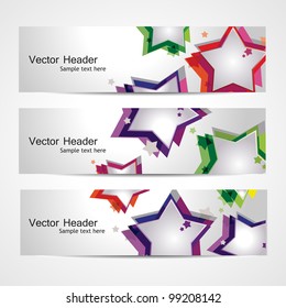 abstract Banners with colorful stars