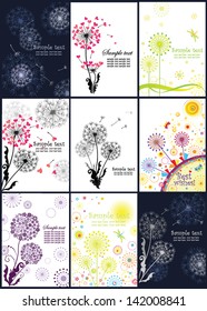 Abstract banners with dandelions